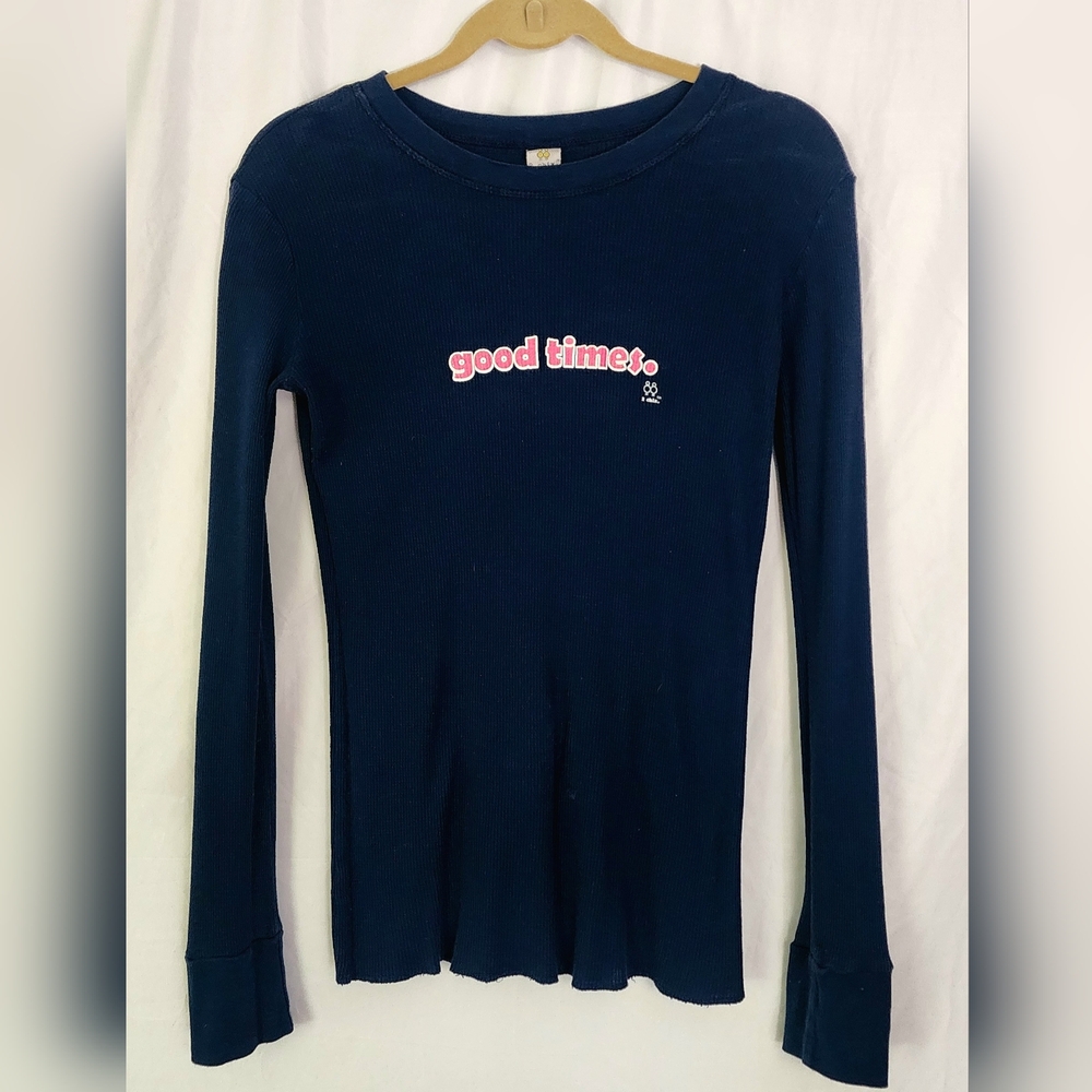NEW 2 CHIX 'good times' ' Maternity Top Soft Stretchy Thermal Pullover One Size
